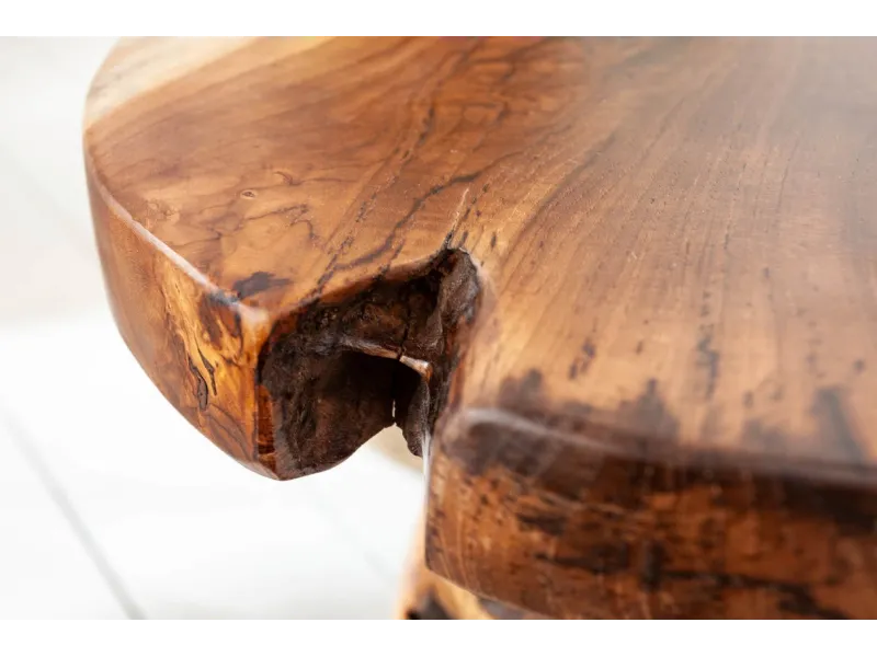 Table d'appoint design naturel de 40cm en bois massif Table d'appoi...