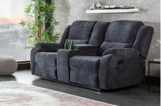 Fauteuil relaxant moderne coloris gris foncé en tissu Fauteuil rela...