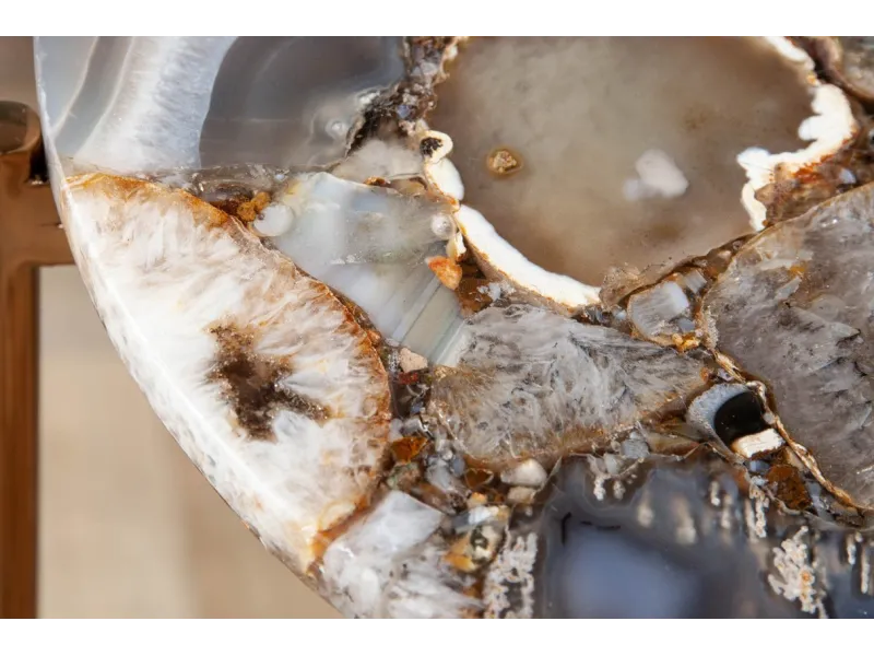 Lot de 2 tables d'appoint design coloris multicouleur en agate et m...