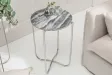 Lot de 2 tables d'appoint moderne coloris gris et argenté en marbre...