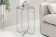 Lot de 2 tables d'appoint moderne coloris gris et argenté en marbre...