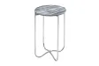 Lot de 2 tables d'appoint moderne coloris gris et argenté en marbre...
