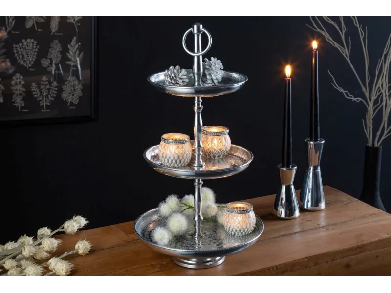 Lot de 3 plateaux design oriental coloris doré en métal Objets de d...