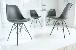 Lot de 4 chaise de salle à manger design scandinave coloris gris et...