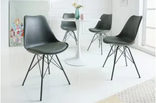 Lot de 4 chaise de salle à manger design scandinave coloris gris et... 2