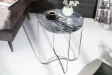 Lot de 2 tables d'appoint moderne en marbre et en métal coloris gri...