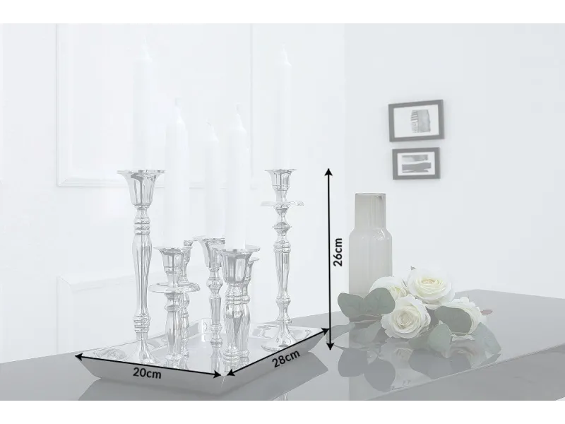 Chandelier design baroque coloris argenté à 7 branches Objets de dé...