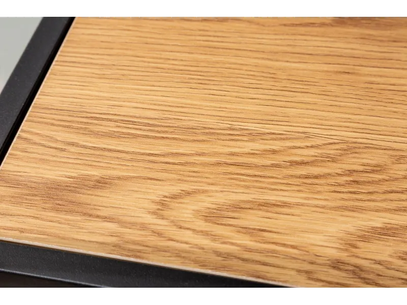 Bibliothèque design industriel coloris naturel en bois acacia massi...