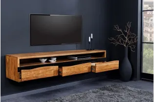 Meuble TV contemporain |Meuble TV style industriel en bois massif e...