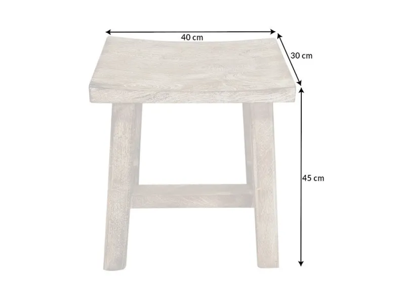 Tabouret 40 cm de hauteur | Bois de manguier naturel artisanal |adeniahome...