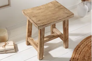 Tabouret 40 cm de hauteur | Bois de manguier naturel artisanal |adeniahome...