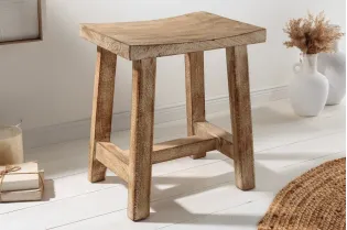 Tabouret 40 cm de hauteur | Bois de manguier naturel artisanal |adeniahome... 2