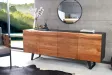 Buffet / Enfilade Pas Cher Oeuvre Organique 180cm – Bois d'Acacia et Métal Noir