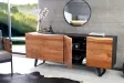 Buffet / Enfilade Pas Cher Oeuvre Organique 180cm – Bois d'Acacia et Métal Noir