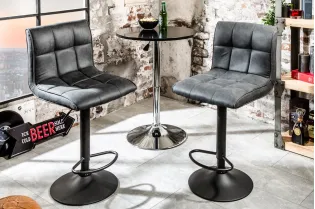 Lot de 2 tabourets de bar design en simili cuir noir Chaises de sal... 2