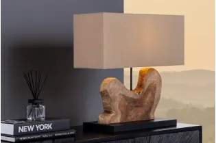 Lampe à poser contemporaine de 40cm coloris noir en laine et en bét... 2