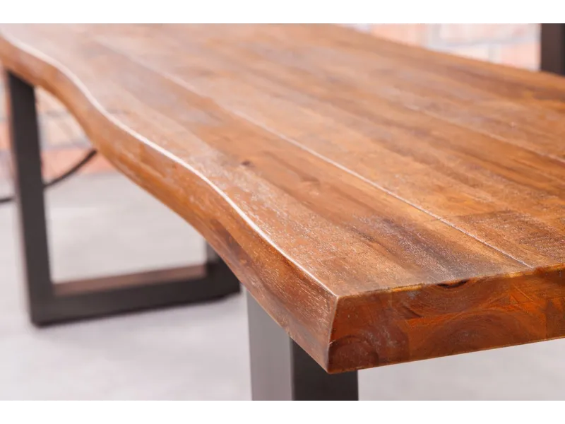 Banc 160 cm design industriel en bois et métal Chaises de salle à m...