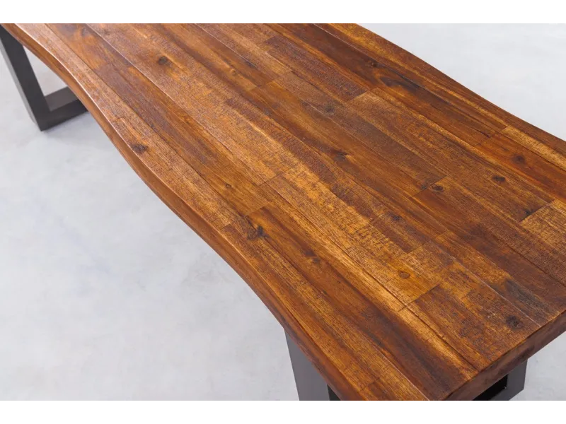 Banc 160 cm design industriel en bois et métal Chaises de salle à m...