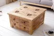 Table basse contemporaine |Table basse design fossile en bois et ve...