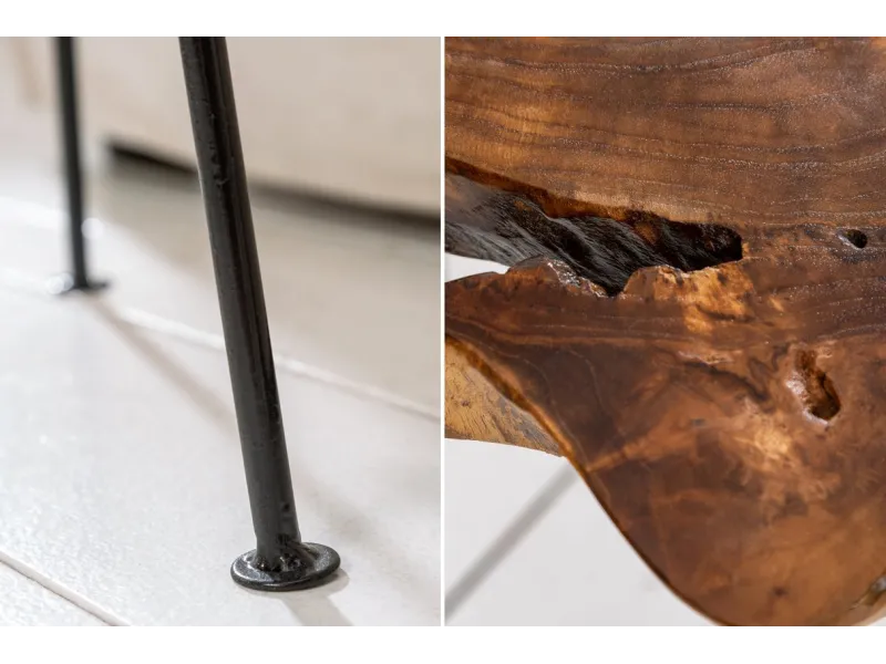 Table d'appoint en bois massif style rustique Table d'appoint |adenia...