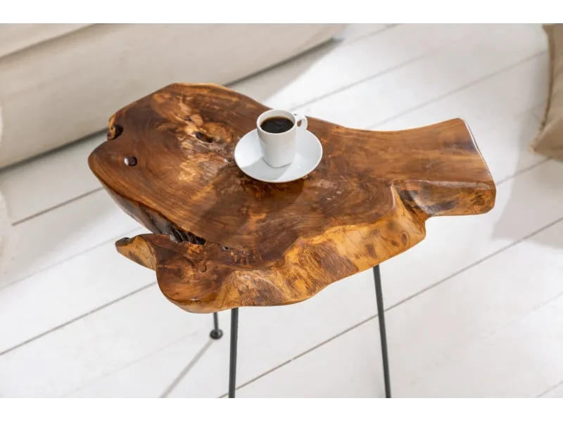 Table d'appoint en bois massif style rustique Table d'appoint |adenia...