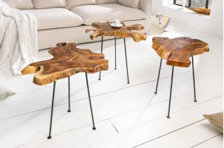 Table d'appoint en bois massif style rustique Table d'appoint |adenia...