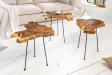 Table d'appoint en bois massif style rustique Table d'appoint |adenia...