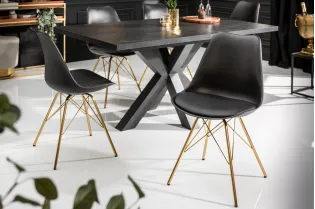 Lot de 4 chaises modernes en polyester coloris gris antique Chaises...