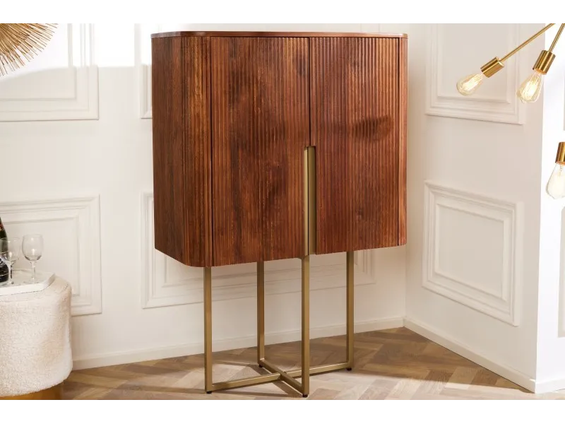 Barière antique design Sheesham coloris marron 150cm pas cher