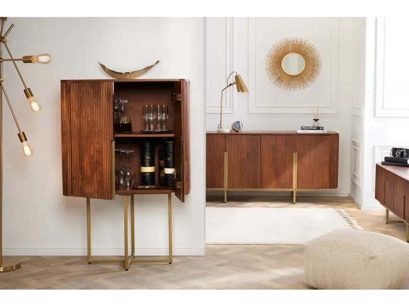 Barière antique design Sheesham coloris marron 150cm pas cher