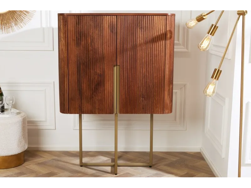 Barière antique design Sheesham coloris marron 150cm pas cher