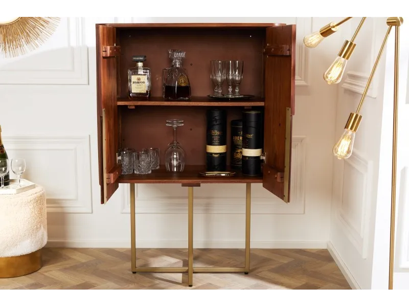 Barière antique design Sheesham coloris marron 150cm pas cher