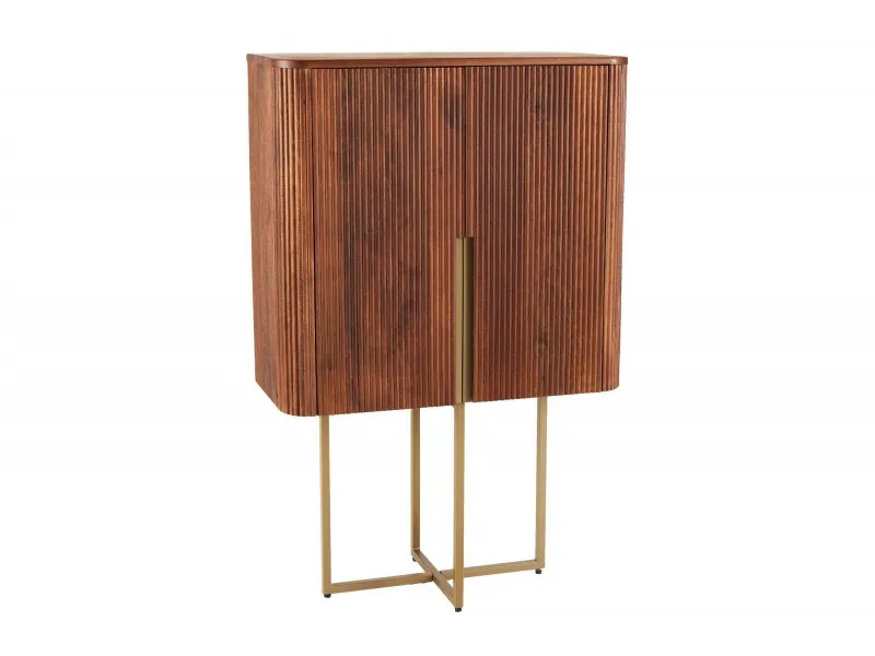 Barière antique design Sheesham coloris marron 150cm pas cher