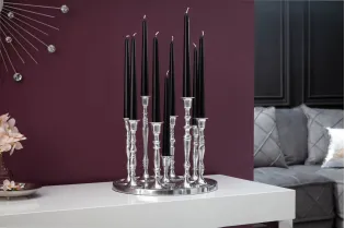 Chandelier design en aluminium argenté à 9 branches Objets de décor... 2