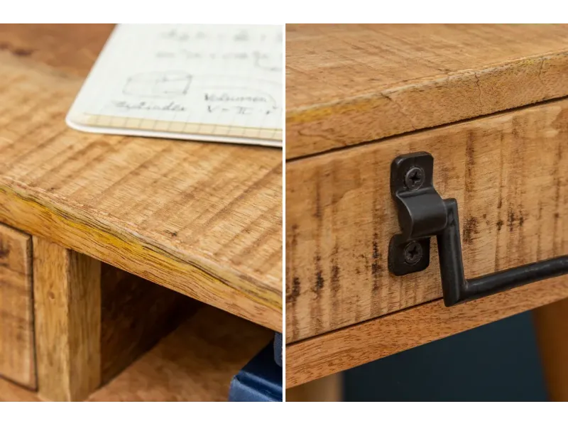 Bureau design 120x75 cm pour ordinateur portable teinté noir Secrét...