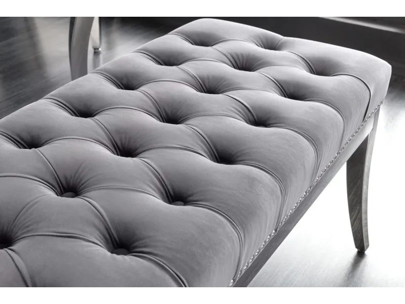 Banc Capitonné en Tissu design baroque