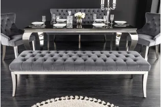 Banc Capitonné en Tissu design baroque 2