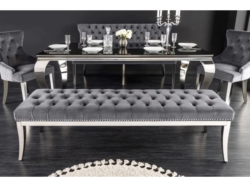 Banc Capitonné en Tissu design baroque