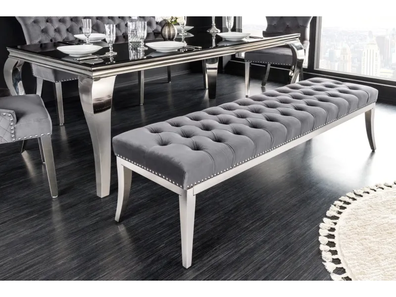 Banc Capitonné en Tissu design baroque