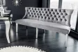Canapé Banquette en Velours Gris - Style Baroque