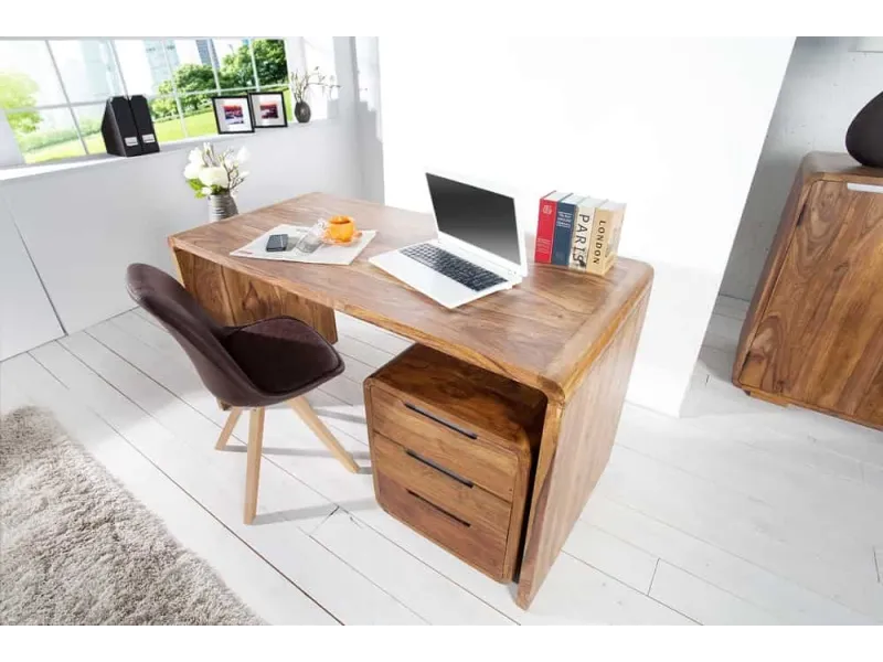 Console design en bois massif à une niche coloris naturelaturel Tab...