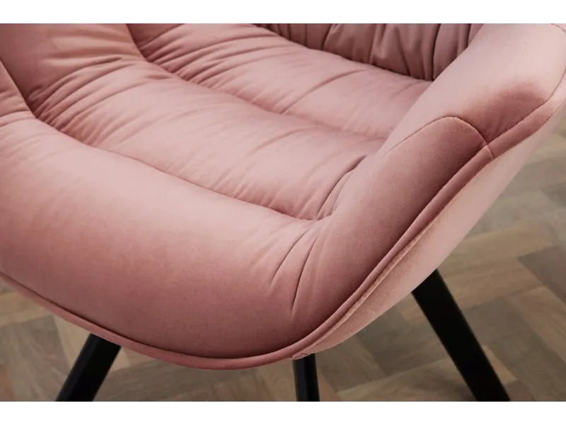 Chaise velours vieux rose rétro – Chaise design métal chic