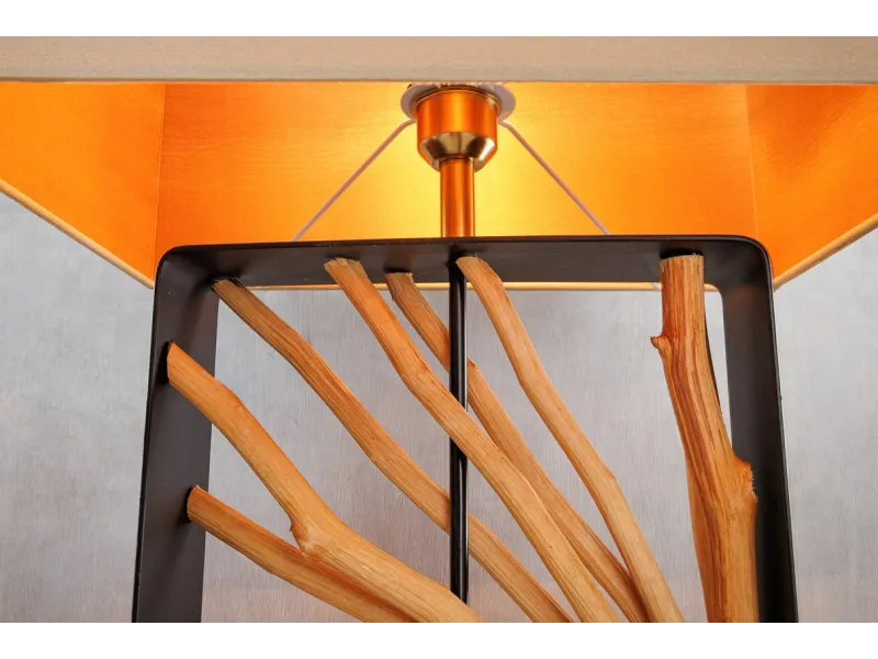 Lampadaire design naturel en bois flotté 163cm pas cher