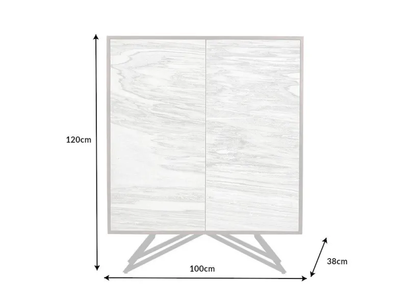 Buffet Haut design minimal en bois massif 120cm pas cher