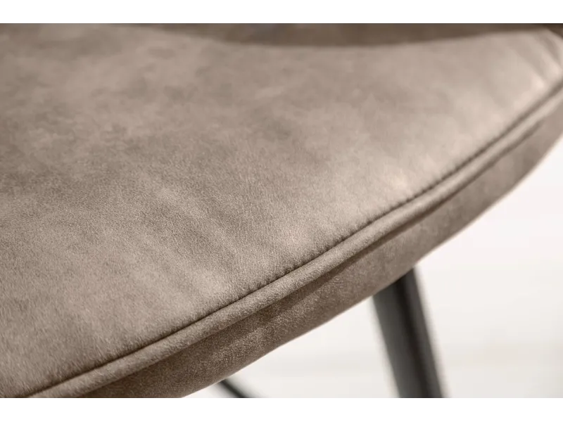 Lot de 2 tabourets de bar en velours coloris taupe