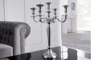 Chandelier style broque 5 branches en aluminium argenté Objets de d... 2