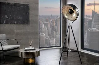 Lampadaire design en acier inoxydable et en aluminium coloris noir ...