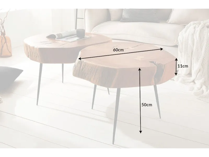 Table d'appoint en bois design industriel Table d'appoint |adeniahome...