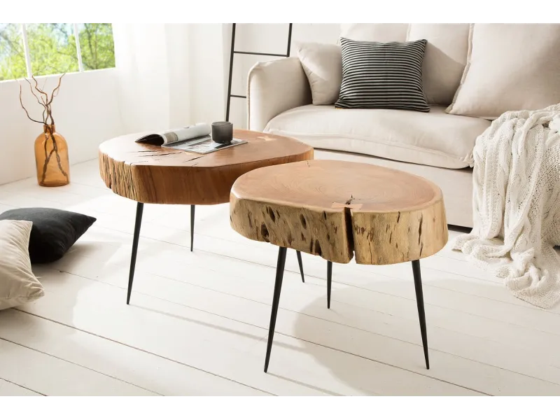 Table d'appoint en bois design industriel Table d'appoint |adeniahome...