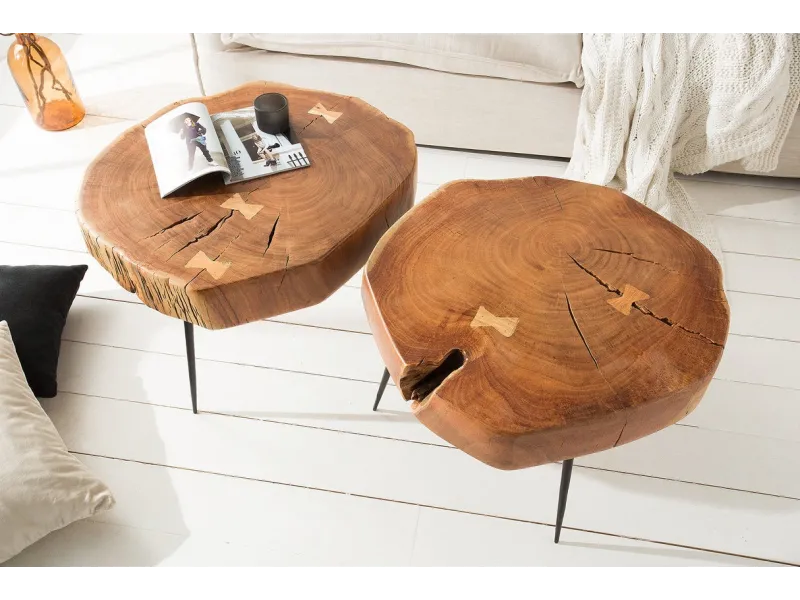 Table d'appoint en bois design industriel Table d'appoint |adeniahome...